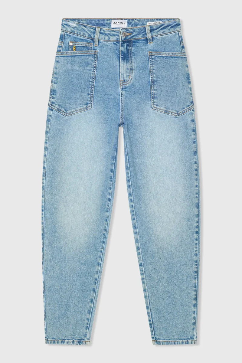 Worker Jeans Dames Barrel Fit Stretch Mid Rise Morrison Blauw 786