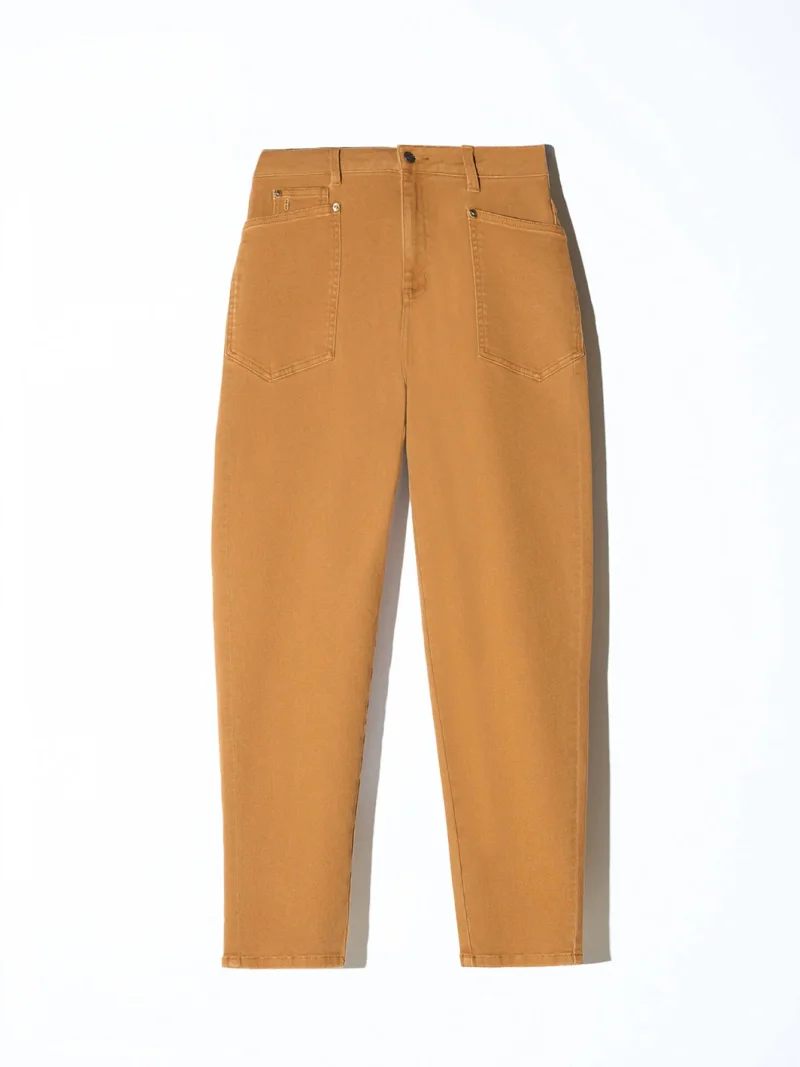 Worker Jeans Dames Barrel Fit Stretch Mid Rise Morrison Cognac
