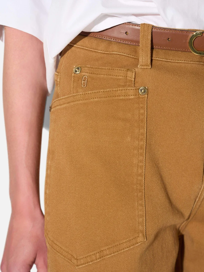 Worker Jeans Dames Barrel Fit Stretch Mid Rise Morrison Cognac