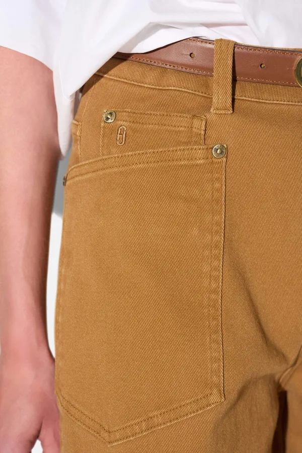 Worker Jeans Dames Barrel Fit Stretch Mid Rise Morrison Cognac