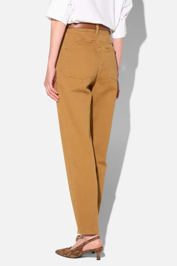 Worker Jeans Dames Barrel Fit Stretch Mid Rise Morrison Cognac