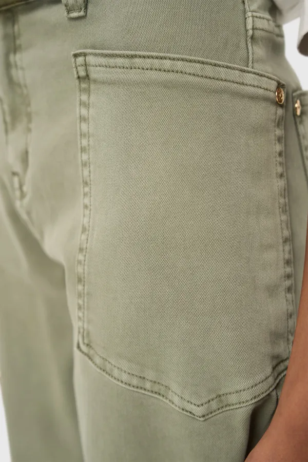 Worker Jeans Dames Barrel Fit Stretch Mid Rise Morrison Groen 943