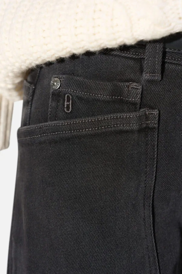 Worker Jeans Dames Barrel Fit Stretch Mid Rise Morrison Zwart 813