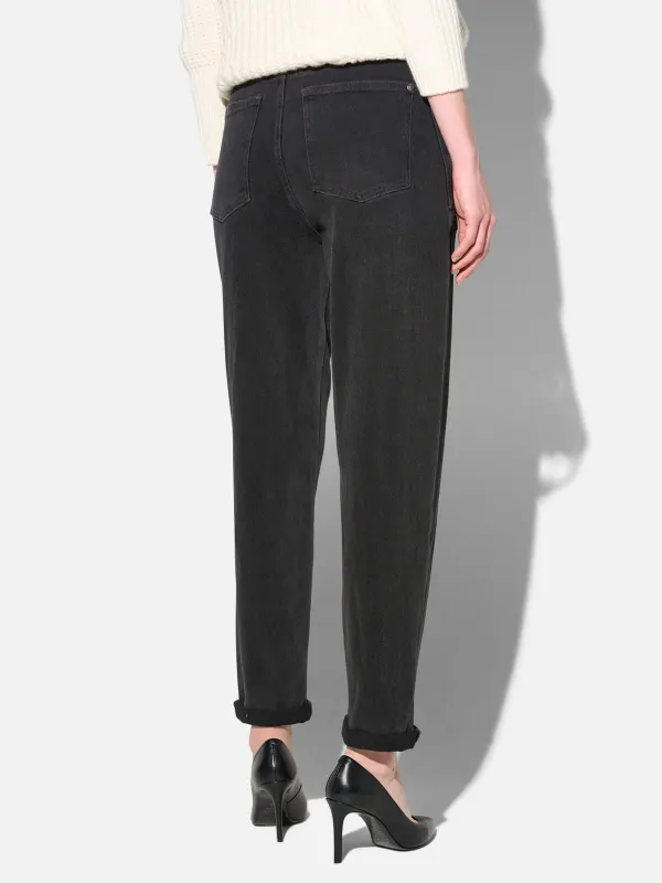 Worker Jeans Dames Barrel Fit Stretch Mid Rise Morrison Zwart 813
