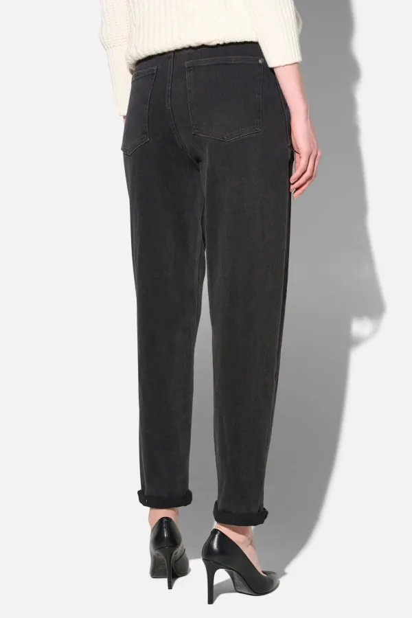 Worker Jeans Dames Barrel Fit Stretch Mid Rise Morrison Zwart 813