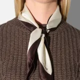 Zijden Sjaal Dames Effron Logo Bruin