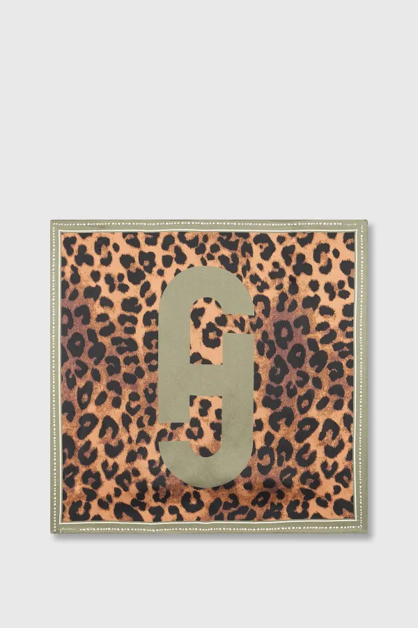 Zijden Sjaal Dames Print Effron Groen Panterprint
