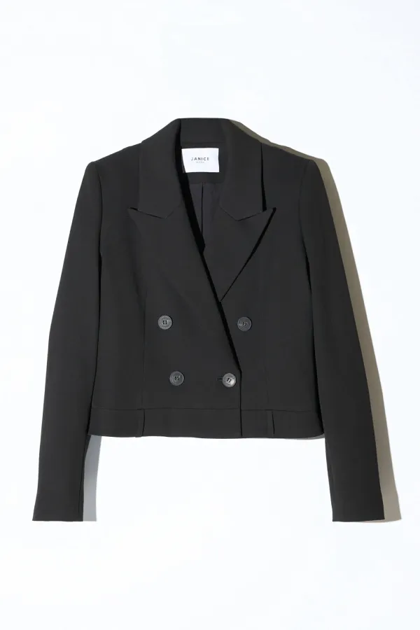 Zwarte Blazer Dames Kort Stan