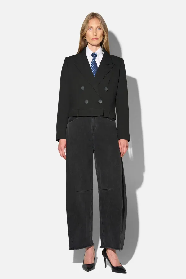 Zwarte Blazer Dames Kort Stan