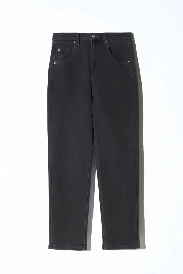 Zwarte Boyfriend Jeans Dames Mid Rise Bailey 813