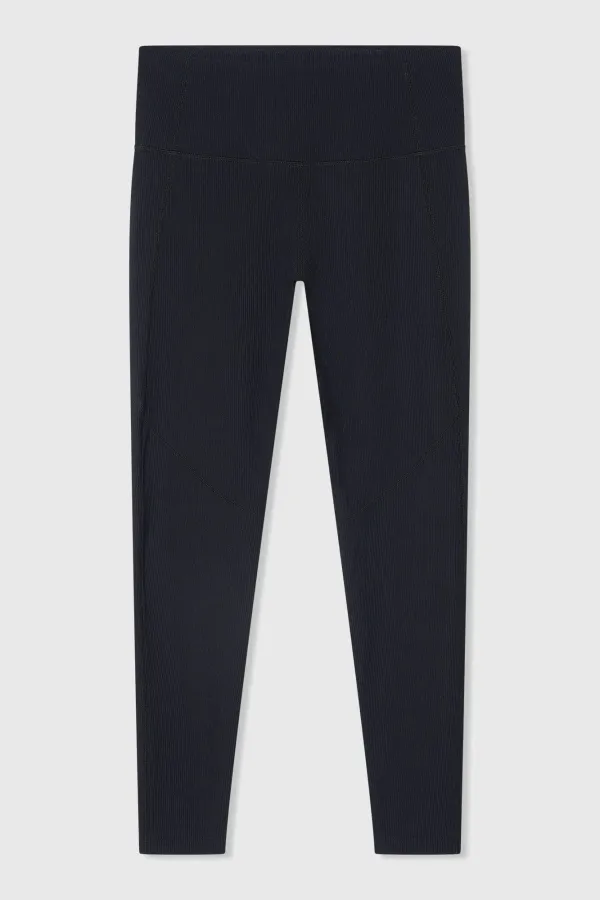 Zwarte Legging Dames Rib Sport Active Wear Ye